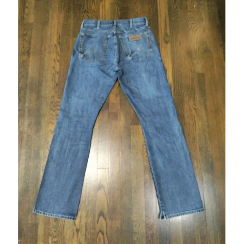 Wrangler Retro Slim Boot Men's 30x32 Blue Medium Wash Western Cowboy Rodeo Denim